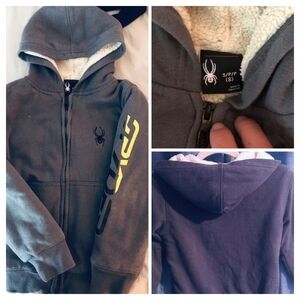 Spyder Kids Gray Jacket with Yellow Logo